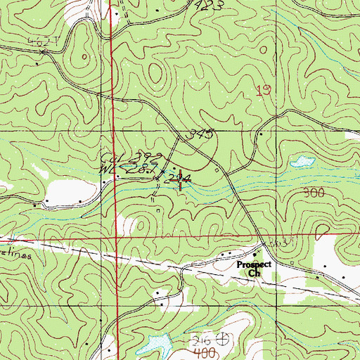 Topographic Map of Crabapple Valley, AL