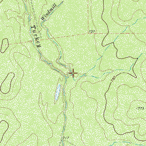 Topographic Map of Windmill Creek, TX