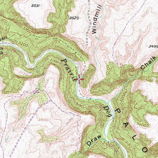 Topographic Map of Windmill Draw, TX