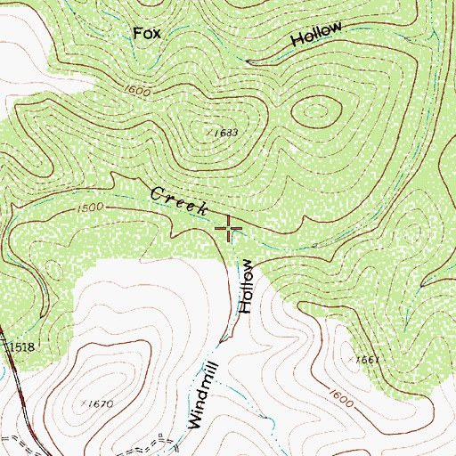 Topographic Map of Windmill Hollow, TX
