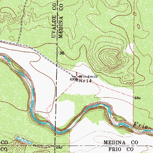 Topographic Map of Windmill Number Fourteen, TX