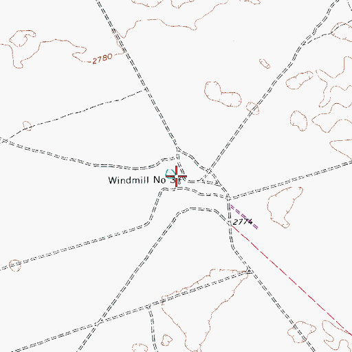 Topographic Map of Windmill Number Three, TX