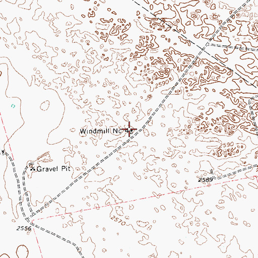 Topographic Map of Windmill Number Four, TX