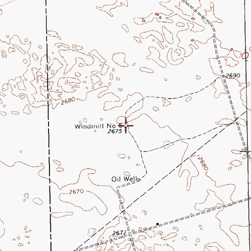 Topographic Map of Windmill Number Five, TX