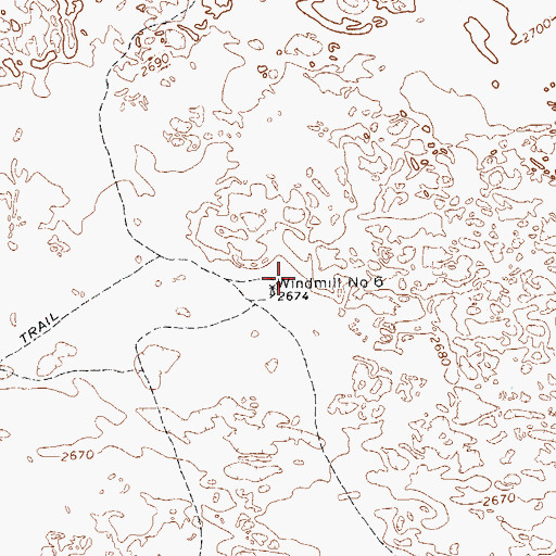 Topographic Map of Windmill Number Six, TX