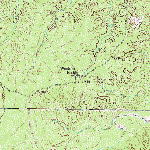 Topographic Map of Windmill Number Six, TX