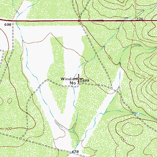 Topographic Map of Windmill Number Seven, TX
