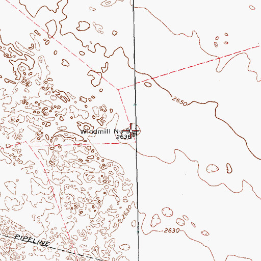 Topographic Map of Windmill Number Nine, TX