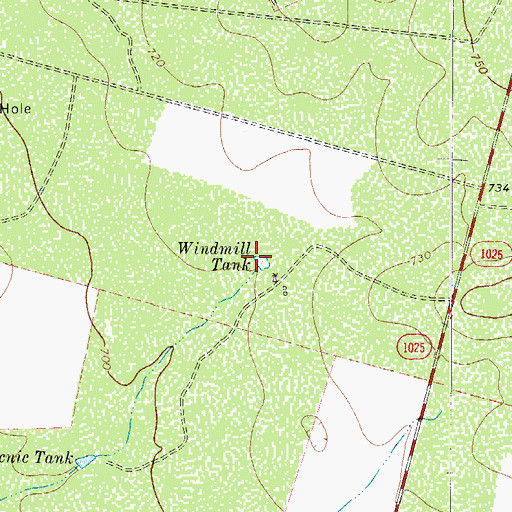 Topographic Map of Windmill Tank, TX