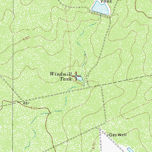 Topographic Map of Windmill Tank, TX