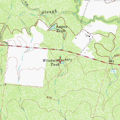 Topographic Map of Windmill Tank, TX