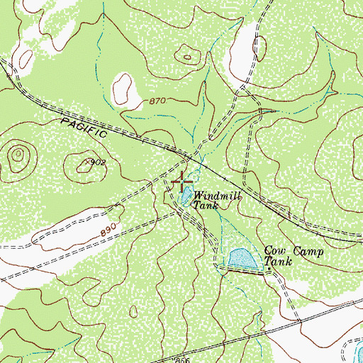 Topographic Map of Windmill Tank, TX