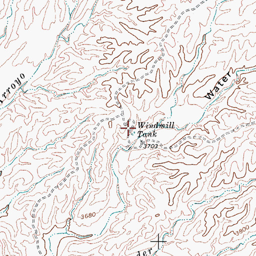 Topographic Map of Windmill Tank, TX