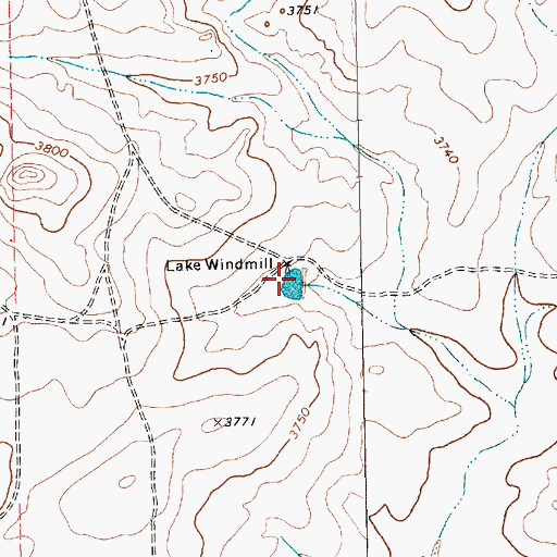 Topographic Map of Lake Windmill, TX