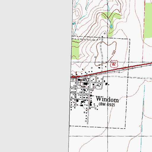 Topographic Map of Windom, TX