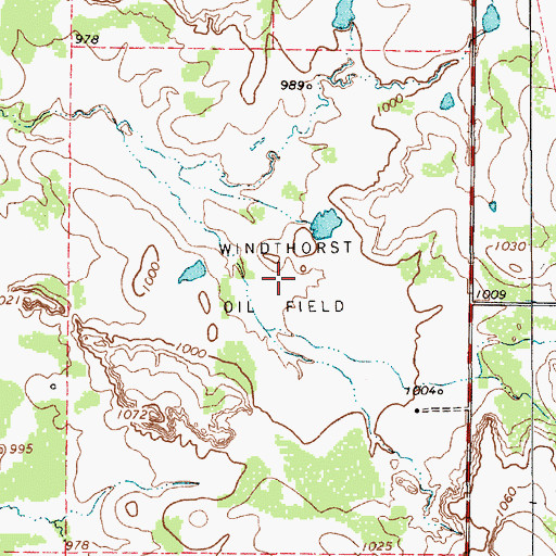 Topographic Map of Windthorst Oil Field, TX