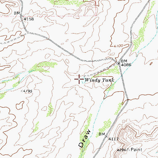 Topographic Map of Windy Tank, TX