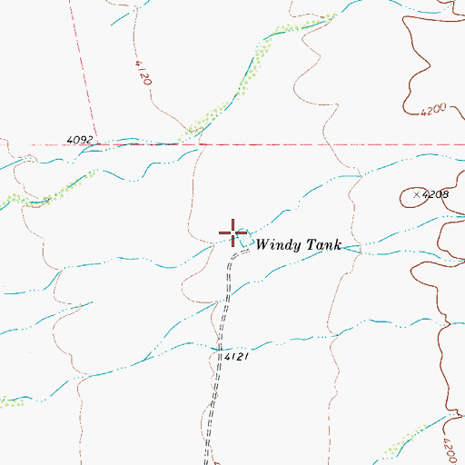 Topographic Map of Windy Tank, TX