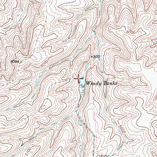 Topographic Map of Windy Tanks, TX