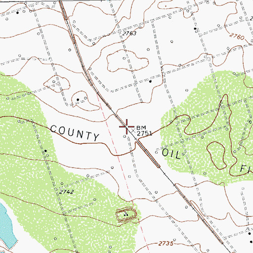 Topographic Map of Winkler County Oil Field, TX