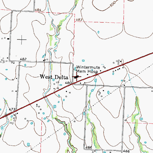 Topographic Map of Wintermute Memorial Hospital, TX