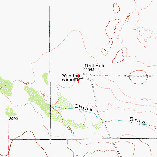 Topographic Map of Wire Pen Windmill, TX