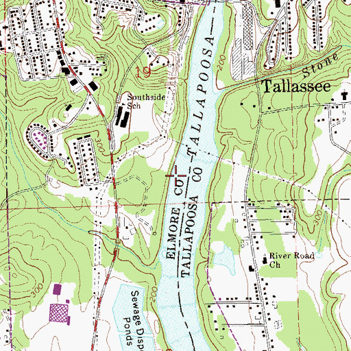 Topographic Map of Dubois Mill (historical), AL