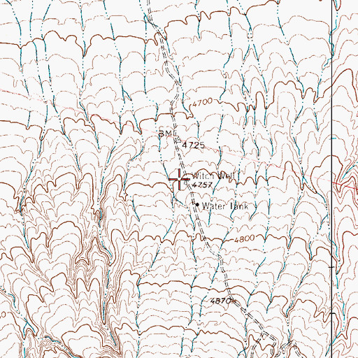 Topographic Map of Witch Well, TX