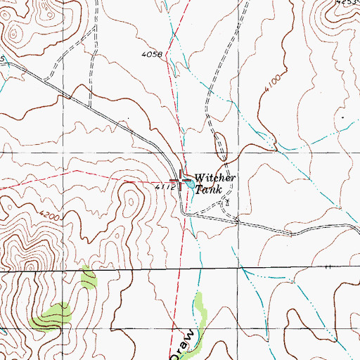 Topographic Map of Witcher Tank, TX