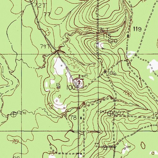 Topographic Map of Withers Cemetery, TX