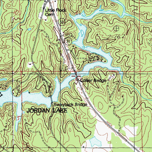 Topographic Map of Collier Bridge, AL