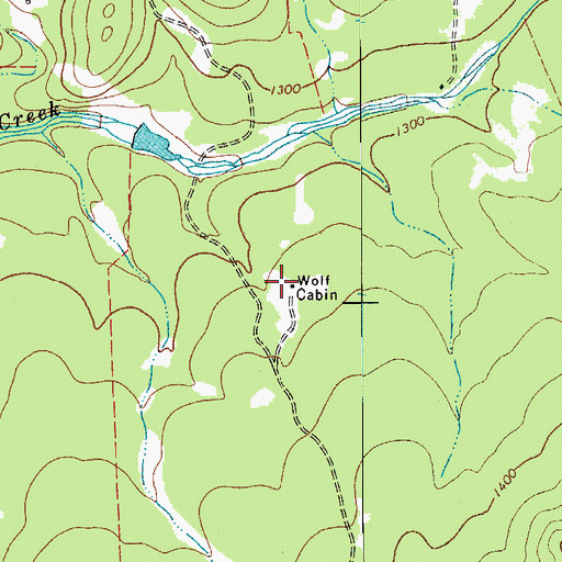 Topographic Map of Wolf Cabin, TX