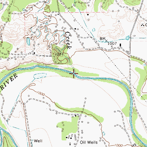 Topographic Map of Wolf Creek, TX