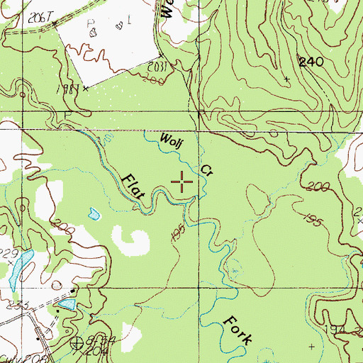 Topographic Map of Wolf Creek, TX