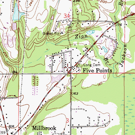 Topographic Map of East Chapel, AL