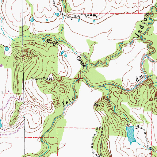 Topographic Map of Wolf Creek, TX