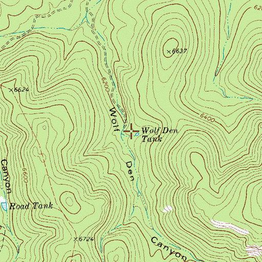 Topographic Map of Wolf Den Tank, TX