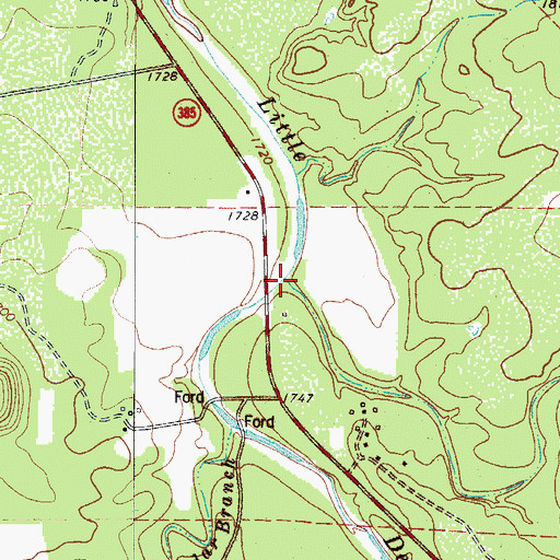 Topographic Map of Wolf Draw, TX