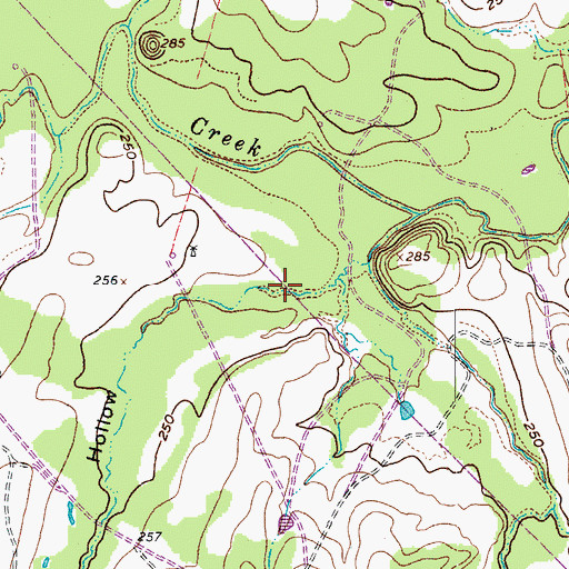 Topographic Map of Wolf Hollow, TX