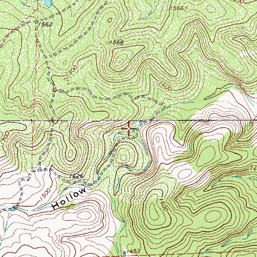 Topographic Map of Wolf Hollow, TX