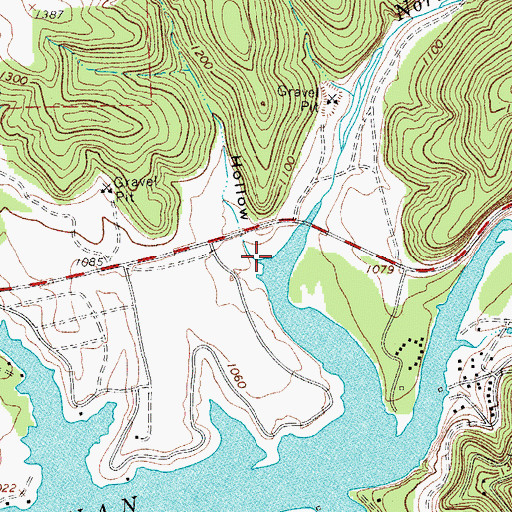 Topographic Map of Wolf Hollow, TX
