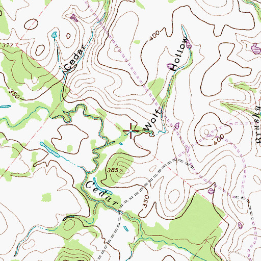Topographic Map of Wolf Hollow, TX