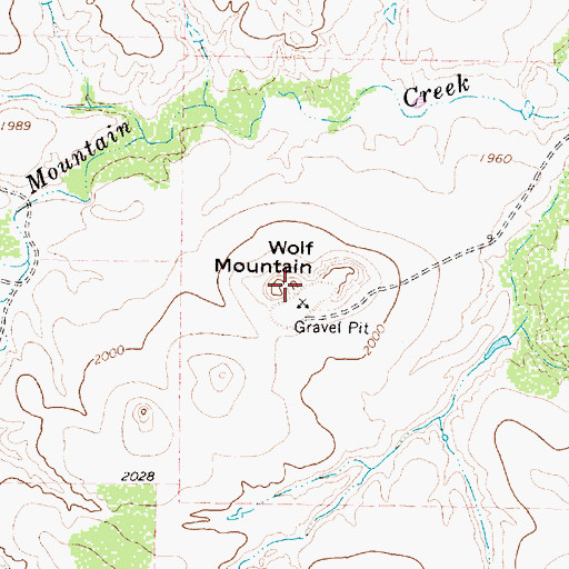 Topographic Map of Wolf Mountain, TX