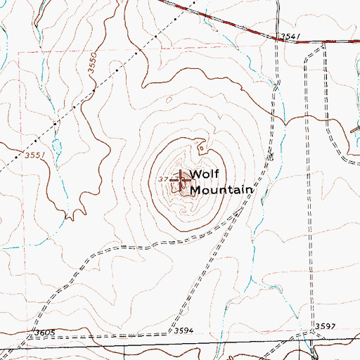 Topographic Map of Wolf Mountain, TX