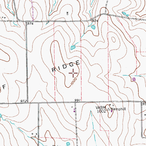 Topographic Map of Wolf Ridge, TX