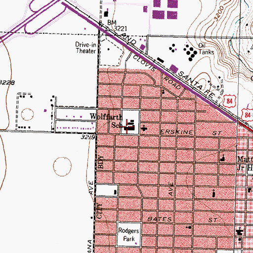 Topographic Map of Wolffarth School, TX
