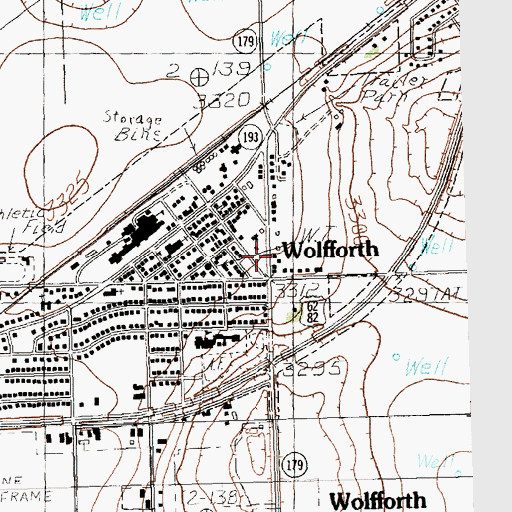 Topographic Map of Wolfforth, TX