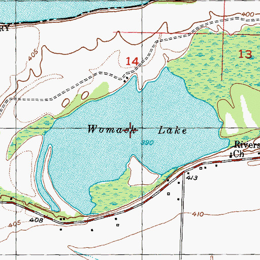 Topographic Map of Womack Lake, TX