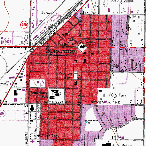 Topographic Map of Womble Park, TX