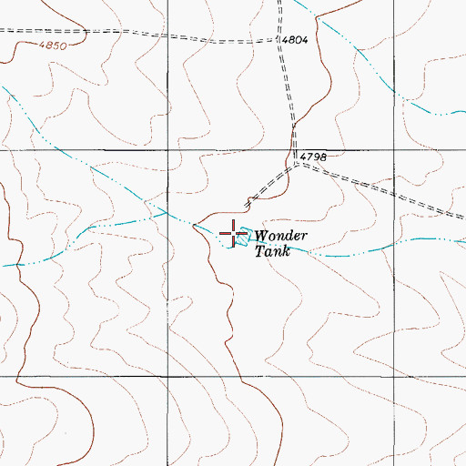 Topographic Map of Wonder Tank, TX